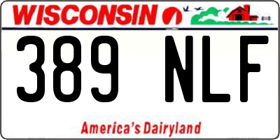 WI license plate 389NLF