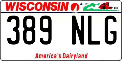 WI license plate 389NLG