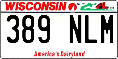 WI license plate 389NLM