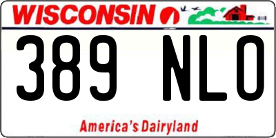 WI license plate 389NLO