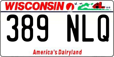WI license plate 389NLQ