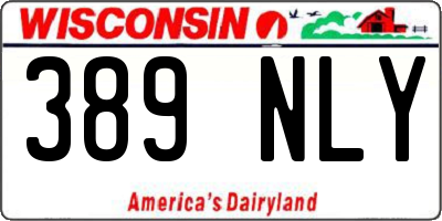WI license plate 389NLY