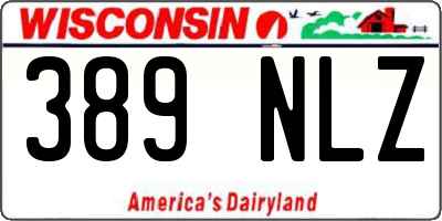 WI license plate 389NLZ