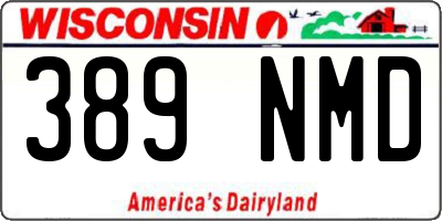 WI license plate 389NMD
