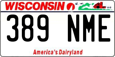 WI license plate 389NME