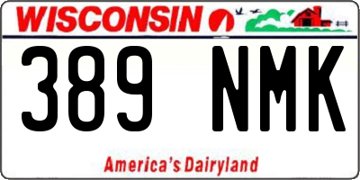 WI license plate 389NMK