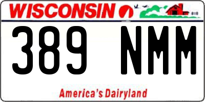 WI license plate 389NMM