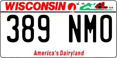 WI license plate 389NMO