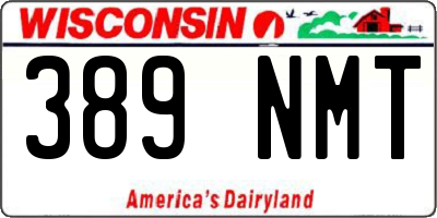 WI license plate 389NMT