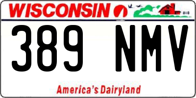 WI license plate 389NMV