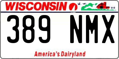 WI license plate 389NMX