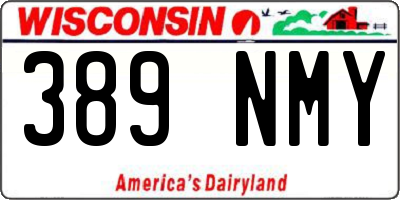 WI license plate 389NMY