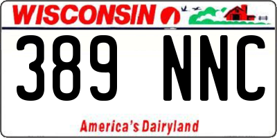 WI license plate 389NNC