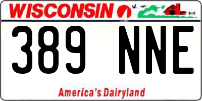 WI license plate 389NNE
