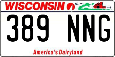 WI license plate 389NNG