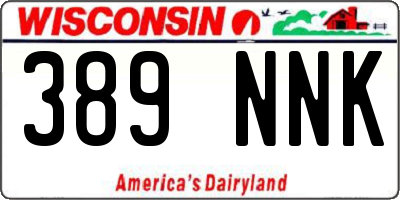WI license plate 389NNK
