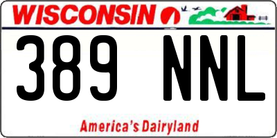 WI license plate 389NNL