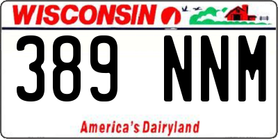 WI license plate 389NNM