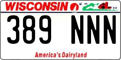 WI license plate 389NNN