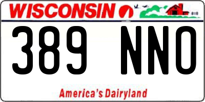 WI license plate 389NNO