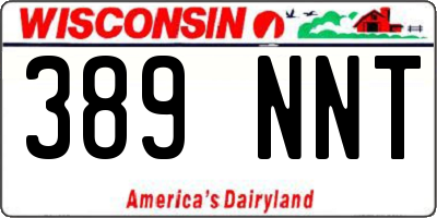 WI license plate 389NNT