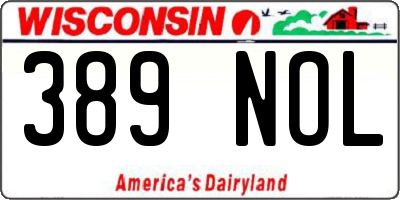 WI license plate 389NOL