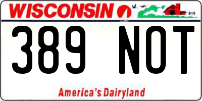 WI license plate 389NOT