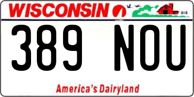 WI license plate 389NOU
