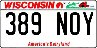 WI license plate 389NOY