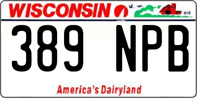 WI license plate 389NPB