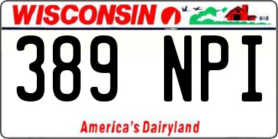 WI license plate 389NPI