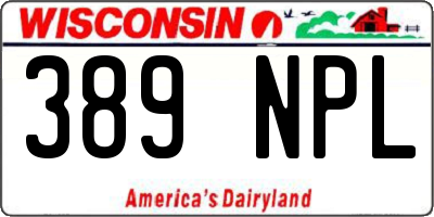 WI license plate 389NPL