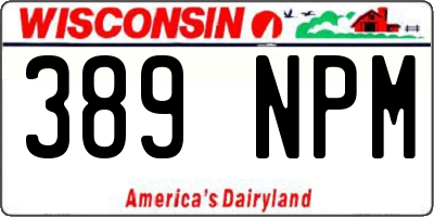 WI license plate 389NPM