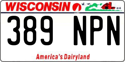 WI license plate 389NPN