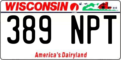 WI license plate 389NPT