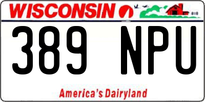 WI license plate 389NPU