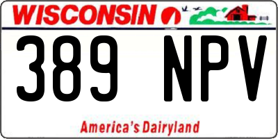 WI license plate 389NPV