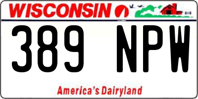 WI license plate 389NPW