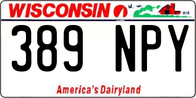 WI license plate 389NPY