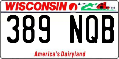 WI license plate 389NQB