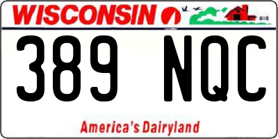 WI license plate 389NQC