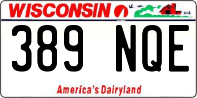 WI license plate 389NQE