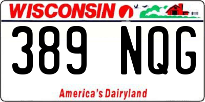 WI license plate 389NQG