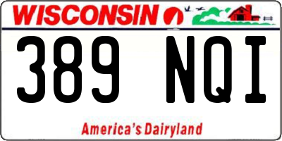 WI license plate 389NQI