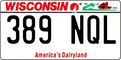 WI license plate 389NQL