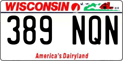 WI license plate 389NQN