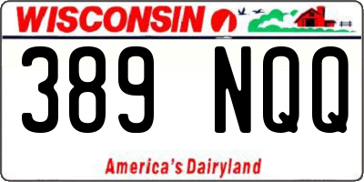 WI license plate 389NQQ