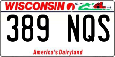 WI license plate 389NQS