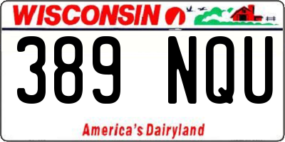 WI license plate 389NQU