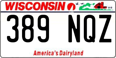 WI license plate 389NQZ